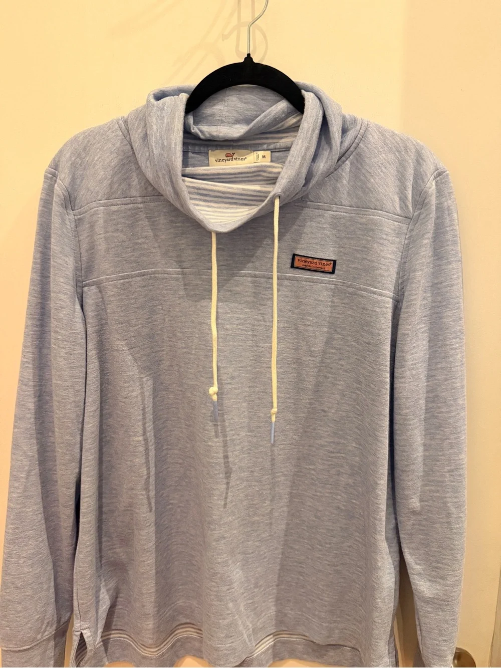 Vineyard Vines Coastal Stripe Cowl Neck Pullover Medium Preppy Coastal‎ Beachy - Picture 2 of 7